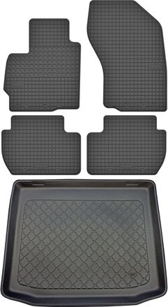 OEM Juego De Alfombrillas De Goma Para Coche Y Alfombrilla Para Maletero Para Peugeot 4008 Crossover (05.2012-03.2017)