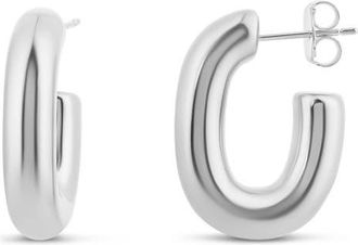 SHYMI U-Shaped Hoop Earrings in Silver at Nordstrom