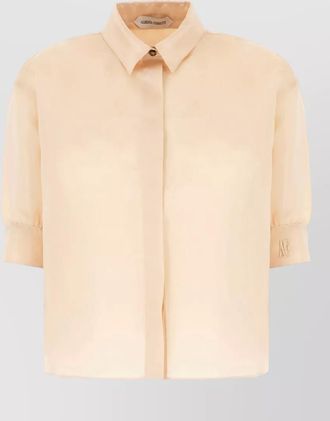 Alberta Ferretti silk shirt short sleeves collared neck cuffs