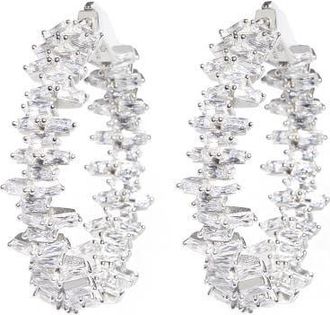 Nickho Rey Mabel Hoop in White/white Rhodium at Nordstrom