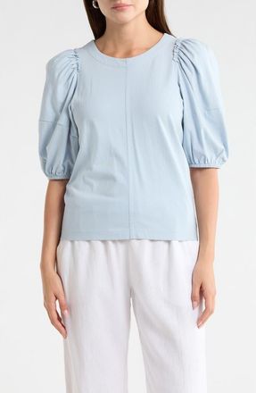 Madewell Puff Sleeve Cotton T-Shirt in Feather Blue at Nordstrom Rack, Size X-Small