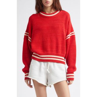 Golden Goose Journey Boxy Crewneck Sweater in Tomato Red at Nordstrom, Size X-Large