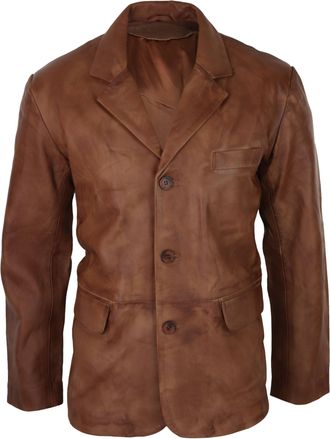 TruClothing Real Leather Smart Casual Blazer