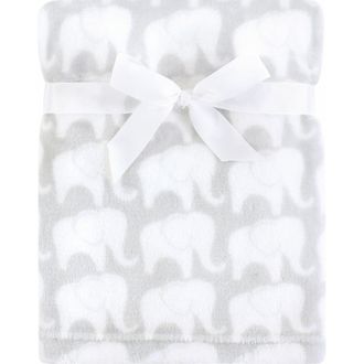 Hudson Baby Luxurious Unisex Comfort Blanket with Silky Plush and Coral Fleece Textures in Gray Elephant at Nordstrom