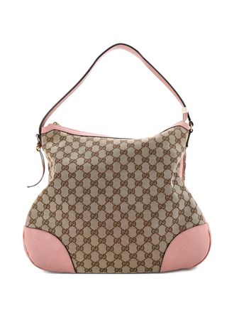 Gucci Bree GG Canvas with Leather Large hobo bag - Brown