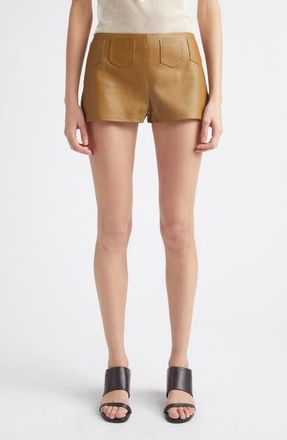 Paloma Wool Suau Leather Shorts in 330 - Brown at Nordstrom, Size 38