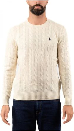 Ralph Lauren Herenoverhemd - Heren - Ronde hals truien - Beige - XL - Truien & Vesten