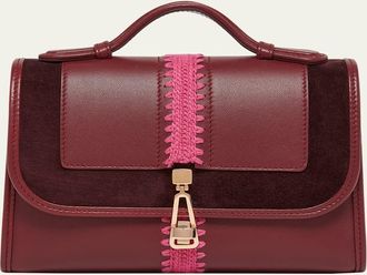 Gabriela Hearst Leonora Small Embroidered Leather Top-Handle Bag