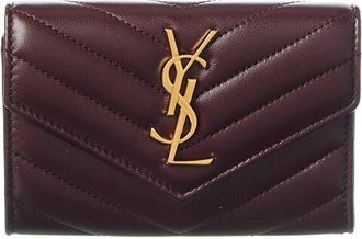 Saint Laurent Small Matelasse Leather Envelope Wallet