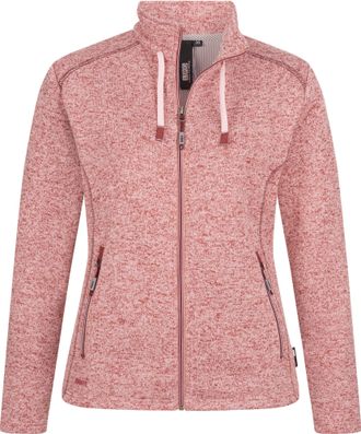 Deproc Strickfleecejacke DEPROC ACTIVE LUVERNE WOMEN, Damen, Gr. 36 (S), rot (hellrot), 100% Polyester, tailliert, gerader Abschluss, Jacken Strickfleecejack