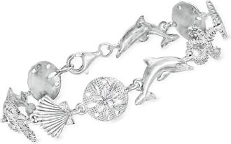 Ross-Simons Sterling Silver Sea Life Link Bracelet