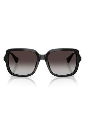 Ralph Lauren 56mm Gradient Square Sunglasses in Shiny Black/grey Gradient at Nordstrom