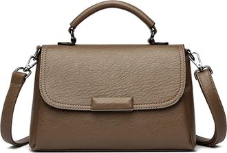 Generic Compatible For Leather Ladies Handbags Female Messenger Tote Bags Women Shoulder Crossbody Sac(Dark Khaki)