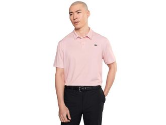 Lacoste Regular Fit Printed Golf Polo Shirt Mens Clothing Light Pink/White : 7 (2XL), Elastane/Polyester