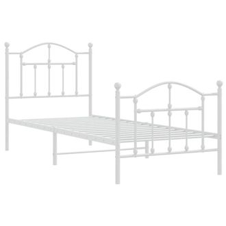 Berkfield Home Metal Bed Frame with Headboard & Footboard White 80x200 cm