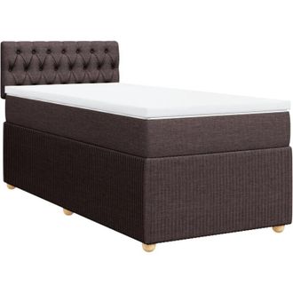 vidaXL Cama Box Spring Con Colch&oacute;n Tela Marr&oacute;n Oscuro 80x200 Cm Vidaxl