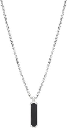 Estella Bartlett Mens Black Onyx Tag Pendant Necklace in Silver/Gold at Nordstrom