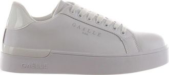 Ga&euml;lle Paris Logo Print Witte Sneakers Vrouwen - Dames - Sneakers - Wit - 37 EU - Leer - Schoenen