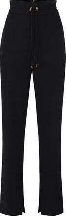 Elisabetta Franchi Lichtgewicht Cr&ecirc;pe Stoffen Broek - Dames - Wijde Broeken - Zwart - M - Leer - Broeken