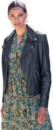 Celtic & Co. Leather Biker Jacket in Indigo at Nordstrom, Size 10