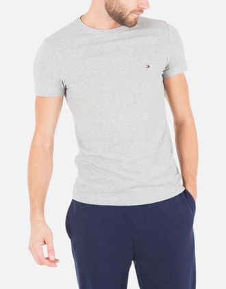 Tommy Hilfiger Mens Tommy Hilfiger Mens T Shirts Crew Neck Short Sleeve Summer New Cotton Top Tee - Grey - Size: 36