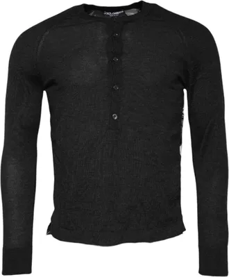 Dolce & Gabbana Mens Cashmere-Silk Knit Cardigan Black