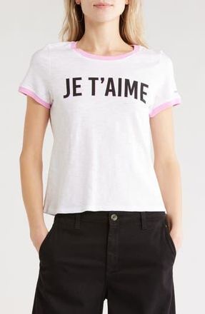 Cinq &agrave; Sept Je Taime T-Shirt in White/Carnation at Nordstrom Rack, Size Xx-Small