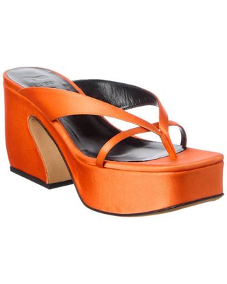 Sergio Rossi 45 Satin Platform Sandal