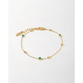 Edge of Ember Globe Station Green Onyx Bracelet at Nordstrom, Size 7.5