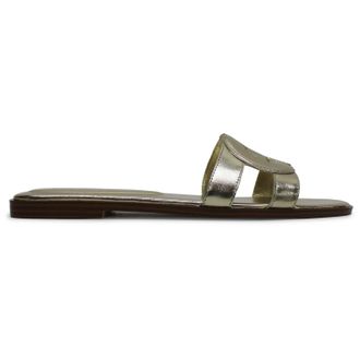 Cole Haan Chrisee Leather Womens Slides Sandals - Soft Gold - Size:UK 3.5