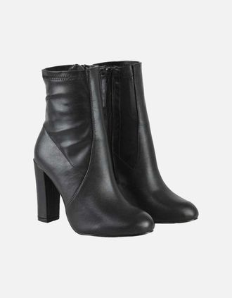 XY London Womens XY London Womens/Ladies Margot Tassel Side Zip High Block Heel Ankle Boots - Black - Size: 5