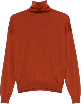 Saint Laurent Roll-neck Trui - Dames - Coltruien - Rood - M - Wol - Truien & Vesten