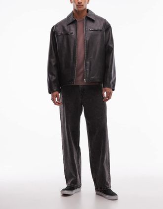 Vans Check-5 - Jeans larghi in denim nero slavato