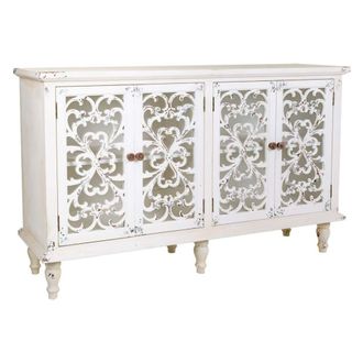 Wanderlust Deco Aparador de madera 4 puertas 152x40x91