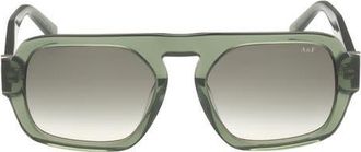 Abercrombie & Fitch 53mm Navigator Sunglasses in Green Beige Gradient Lens at Nordstrom