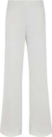 P.A.R.O.S.H. Wide-Leg White Cady Trousers With Elastic Waistband