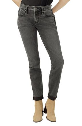 Silver Jeans Co Mid Rise Slim Boyfriend Jeans in Smoke at Nordstrom, Size 31 X 29