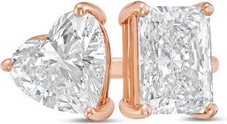 Diana M. Jewels 18kt rose gold 15ct Lab Grown Radiant & Heart Diamond Two-Stone Ring