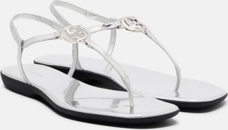 Gucci Interlocking G metallic leather thong sandals