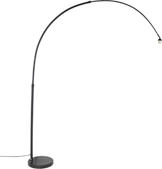 QAZQA Lámpara de arco moderna negra con base de mármol