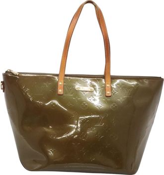 Louis Vuitton Bellevue Handbag Monogram Vernis Khaki Patent_Leather Bag (Pre-Owned)