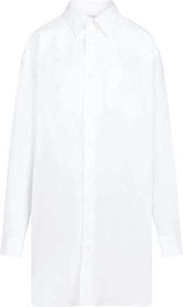 Maison Margiela Chemisier Jurk - Dames - Shirt Kleedjes - Wit - 2XS - Katoen - Kleedjes