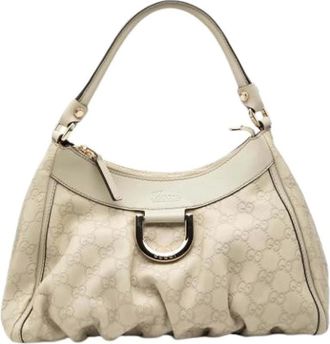 Gucci Pre-owned Shoulder Bags, female, White, Size: ONE SIZE Pre-owned Abbey D Ring Handbag