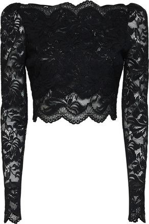 Paco Rabanne Cropped Kant Top - Dames - Blouses - Zwart - M - Overhemden