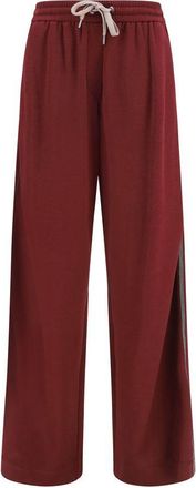 Brunello Cucinelli Bordeaux Cotton Athletic Womens Pants