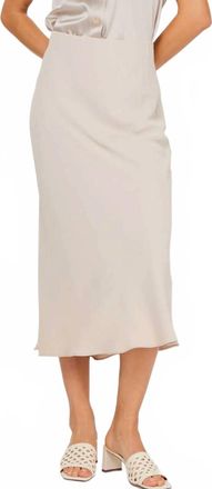 Current Air Silk Midi Skirt In Taupe