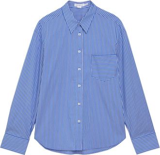 Good American Striped Cotton-blend Shirt - Blue - XL (UK16 / XL)