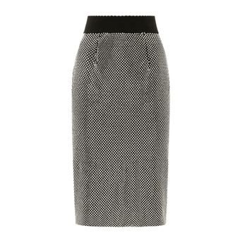 Dolce & Gabbana Calf-length Crystal Mesh Skirt - Dames - Rokken - Grijs - Maat: M Zijde