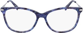 Longchamp Blauw/Grijs Gestructureerde Brillenmontuur - unisex - Brillen - Blauw - 54 MM - Accessoires