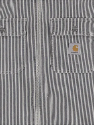 Carhartt Work in Progress Mens Cotton Shirt Mercer Hickory Stripe Grey